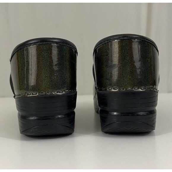 Dansko Shoes Womens 37 6.5-7 Nursing Clogs Prism Iridescent Green Patent Leather - Picture 7 of 10